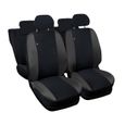 Lupex Shop Housses de siège auto compatibles pour Clio Hybrid Noir Gris Foncè-0