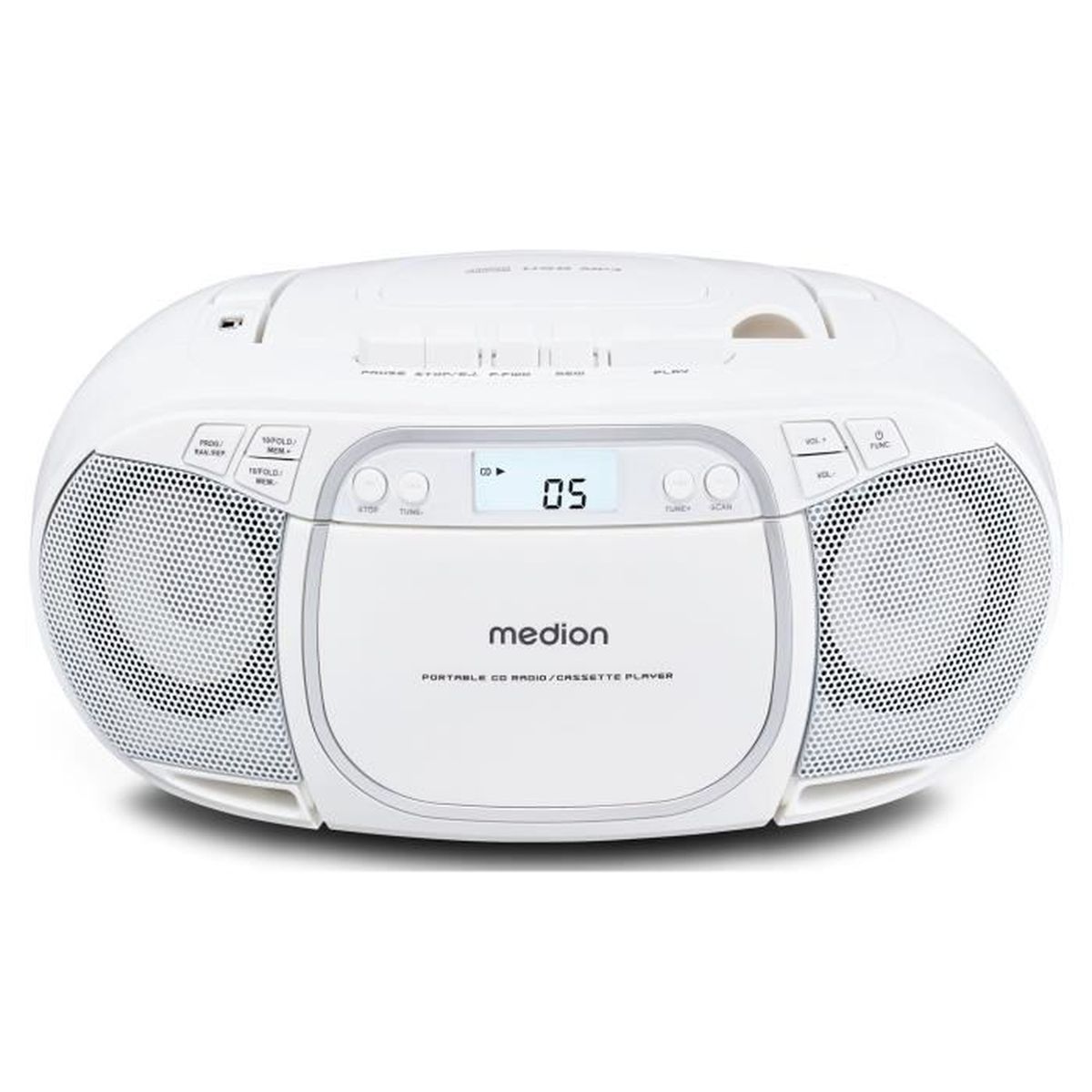MEDION E66476 Radio CD/MP3/cassettes écran LCD stéréo PLLFM