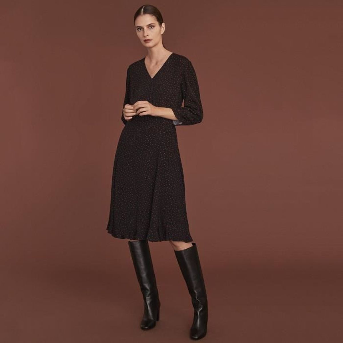 monoprix robe noire longue