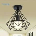 BRAND TYNE Plafonnier Industrielle Cage forme Diamant Noir Lustre Suspension en Métal Fer Luminaire pour Cuisine Couloir
