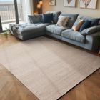 CARPETTEX Tapis poil court en tissu plat tapis boucle mélangée facile entretenir Beige 200 x 290 cm