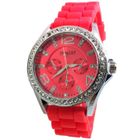 ERNEST PARIS MONTRE FEMME SILICONE BIJOUX STRASS CORAIL