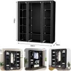 Armoire de Rangement Penderie dressing en tissu intissé noir - ERROLVES - 172 x 134 x 43 cm