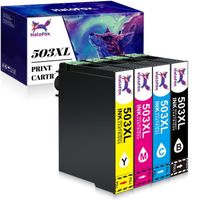 Cartouches d'Encre HALOFOX 503 XL Compatible avec Epson 503 XL Epson 503XL Lot de 4 ( 1 Noir + 1 Cyan + 1 Magenta + 1 Jaune )
