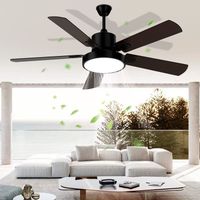 Ventilateur de plafond - DAXGD - Ø 130 cm - 5 pales feuilles noires - LED dimmable