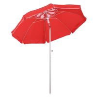 Parasol inclinable octogonal Ø 190 cm - OUTSUNNY - Ref. 84D-092RD - Rouge - Polyester - Aluminium