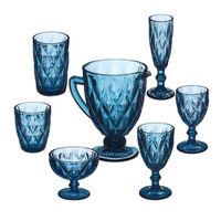 Lot de 7 verres bleus - 10036049-0