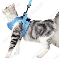 TD® Chaton laisse tissu autocollant fort 67g boucle réglable cravate chat slip chat poitrine harnais laisse pour animaux de