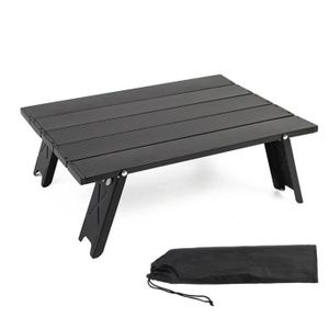 TABLE DE CAMPING Noir - Mini Table de Camping pliable légère, lit d'ordinateur, avec sac de transport, porte-vaisselle, bureau
