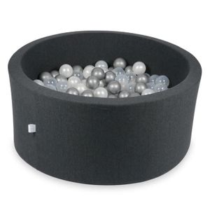 PISCINE À BALLES Mimii - Piscine À Balles (graphitique) 90X40cm-200 Balles Ronde - (perle, argent, transparent)