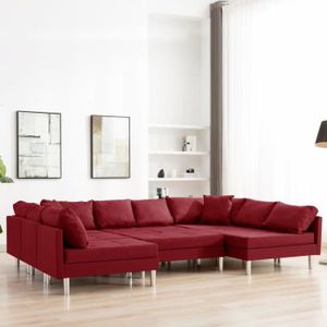 CANAPE MODULABLE Canapé sectionnel LuxusMode Tissu Rouge bordeaux - Moderne Design