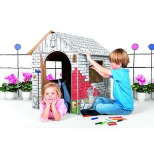 Bricolage grand carton à colorier artisanat créatif projet de maison de jeu  assembler et peindre des jouets éducatifs de 2,2 pieds de haut pour les  enfants de 2,3,4,5,6,7,8 ans 