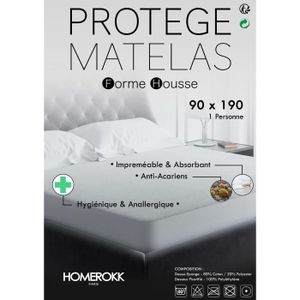 PROTÈGE MATELAS  Alèse 90x190cm imperméable Protège Matelas - HOMEROKK