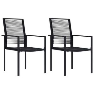 Ensemble table et chaise de jardin Mobilier d'extérieur en Rotin creux en PVC verre, Ensemble de salle à manger de jardin 3 PCS avec table, Couleur noir V76
