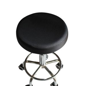 Surrui Housse de Tabouret Rond Bar en Polyester Antidérapante Housse Assise Couvre Tabouret Élastique Bleu L 33cm