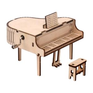 PUZZLE Puzzle en bois 3D de piano avec boîte à musique - 