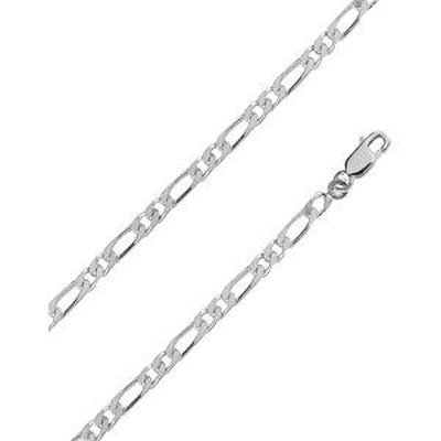 Chaine Maille Figaro 1+1 En Argent Massif 925 Rhodié Pour Homme - Largeur 6 Mm, Neuf Avec étiquettes