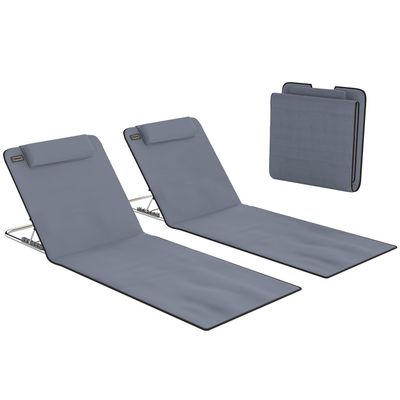 OUTSUNNY Lot de 2 tapis de plage rembourré - matelas de plage - nattes