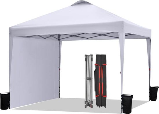 Tonnelle De Jardin TRIUMPHKEY 3x3 M - Pliante, Imperméable, UV 50+, 4 Parois Latérales, Acier, Bleue