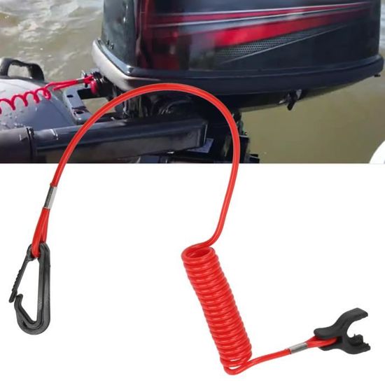 Cordon coupe-circuit de qualité supérieure pour jet-ski avec cordon en nylon enroulé et boucle de sécurité pour plus de sécurité (B vert