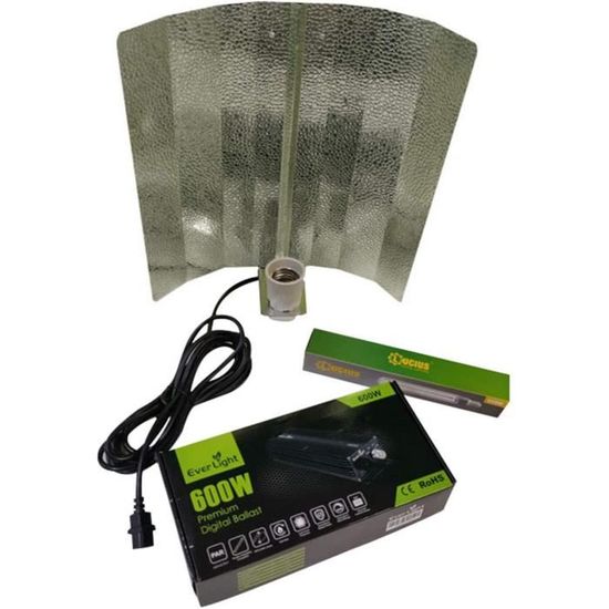 Kit Éclairage Intérieur Ballast Électronique Variable 600W NDL HPS Bloom Avec Réflecteur