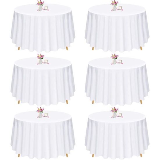 Nappe à paillettes 70 pouces ronde couverture de table Blanc