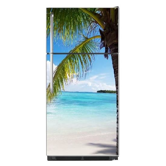 Stickers autocollants pour frigo Sticker autocollant frigo Mer Palmier