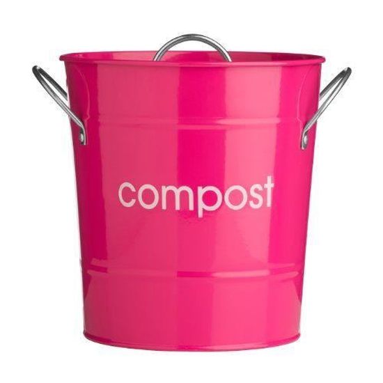 Premier Housewares 0510024 Compostiera in Acciaio Zincato Fuchsia 