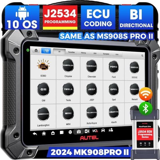 Autel MaxiCOM MK908P II Outil Diagnostic Auto OBD2 Scanner (version avancée de MS908P II) avec MV108S gratuit