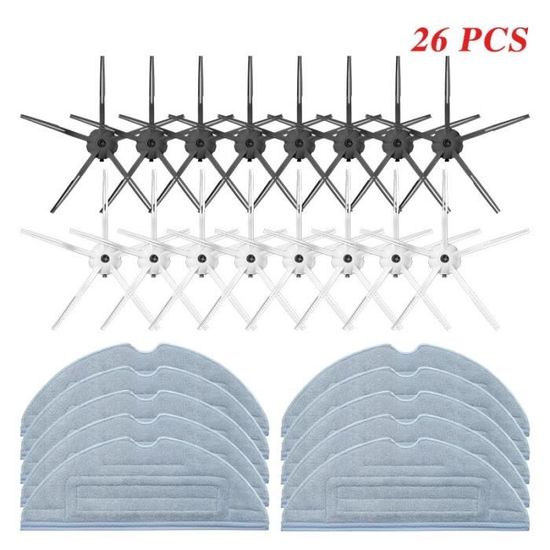 Dinggreat Kit Accessori Per Xiaomi Roborock S7 / T7 Series – 2 Spazzole Principali, 4 Laterali, 4 Filtri HEPA, 4 Panni, Spazzola Pulizia