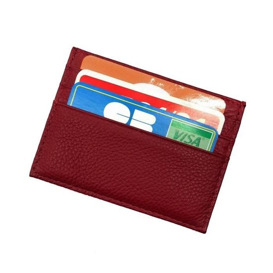 Porte-cartes De Crédit En Cuir Rouge - Marque Lisard, Neuf Avec étiquettes