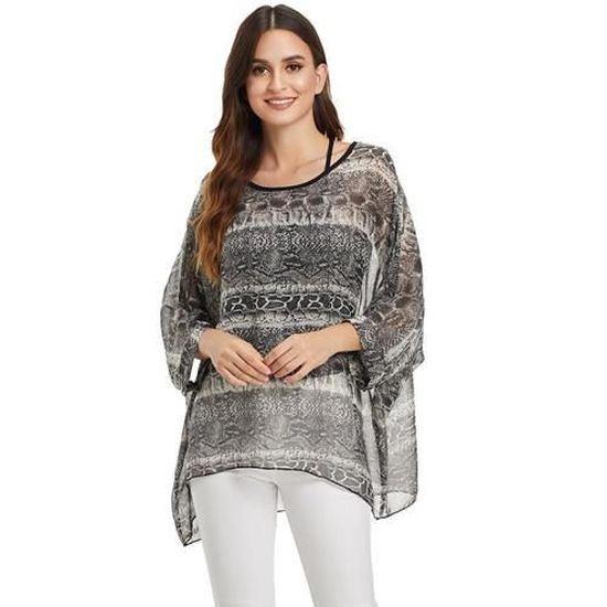 Chemise oversize à manches chauve-souris bleue