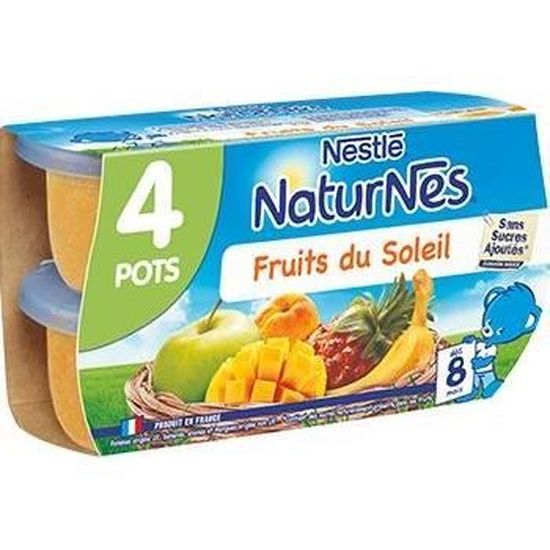 NESTLÉ Naturnes Fruits du soleil - 4x130 g - Dès 8 mois - Achat