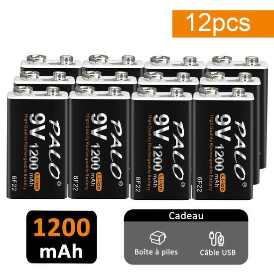 12 pièces 6F22 6LR61 batterie carbone super robuste en vrac 12 pièces 6F22 6LR61 batterie carbone super robuste en vrac