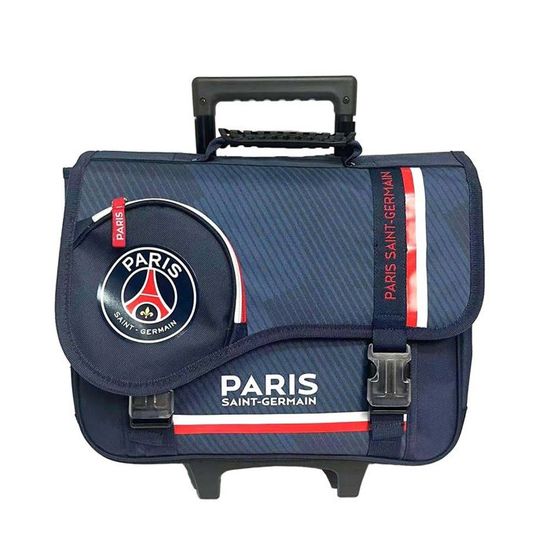 Cartable a roulettes PSG Logo 41cm 2 compartiments Cdiscount Bagagerie Maroquinerie