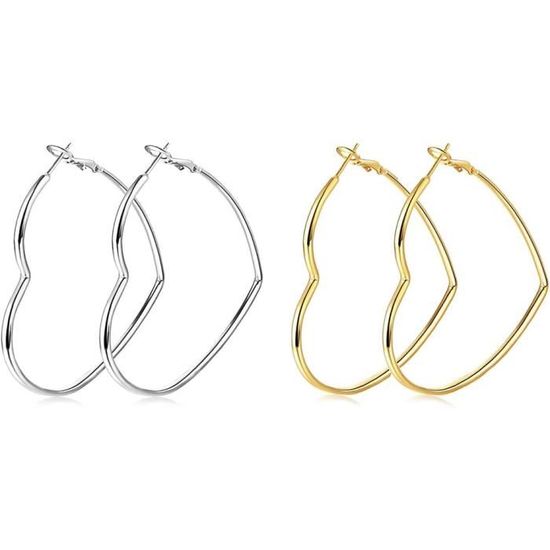 4 Paires De Boucles D'Oreilles Creoles En Acier Inoxydable 316L - Diamètres 8 à 20 Mm - Plaqué Or/Argent - Hypoallergénique - Cadeau Femme Avec Boîte - 10