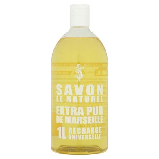 LOT DE 6 - SAVON LE NATUREL Savon liquide extra pur de Marseille recharge  de 1 l - Cdiscount Au quotidien