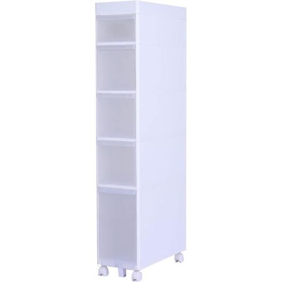 Chariot De Rangement Roulant Lifezeal Slim - Meuble De Salle De Bain à