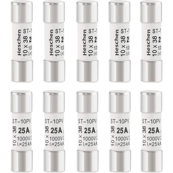 Lot De 3 Fusibles Céramique 10 A, 10.3 X 25.8 Mm