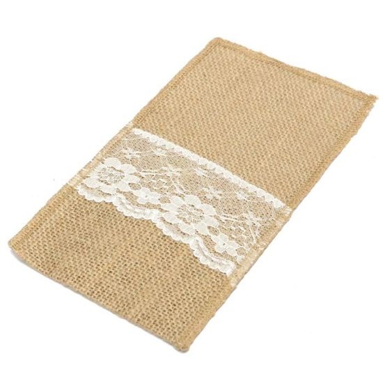 Storage De Cuisine 6pcs Jute Hessian En Dentelle De Mariage Couvrerie