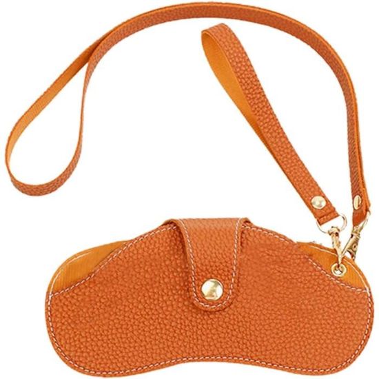 Étui à Lunettes En Cuir De Vache, Ceinture - Portable, Femme, Motif Uni