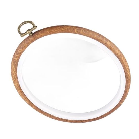 Lot De 4 Cadres à Broder 2,8 Pouces (7 Cm) - Imitation Bois Avec Anneau De Suspension - Pour Couture Et Déco - 3