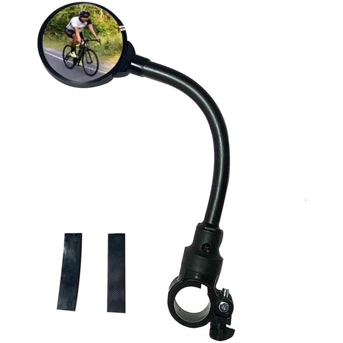 Miroir Convexe Réglable 360 Rétroviseur Vélo Et Trottinette électrique - 2 Miroirs Convexes Réglables à 360° - Montage Universel Sur Guidon (22-35 Mm) - Noir Anti-choc Rétroviseur Réglable 360