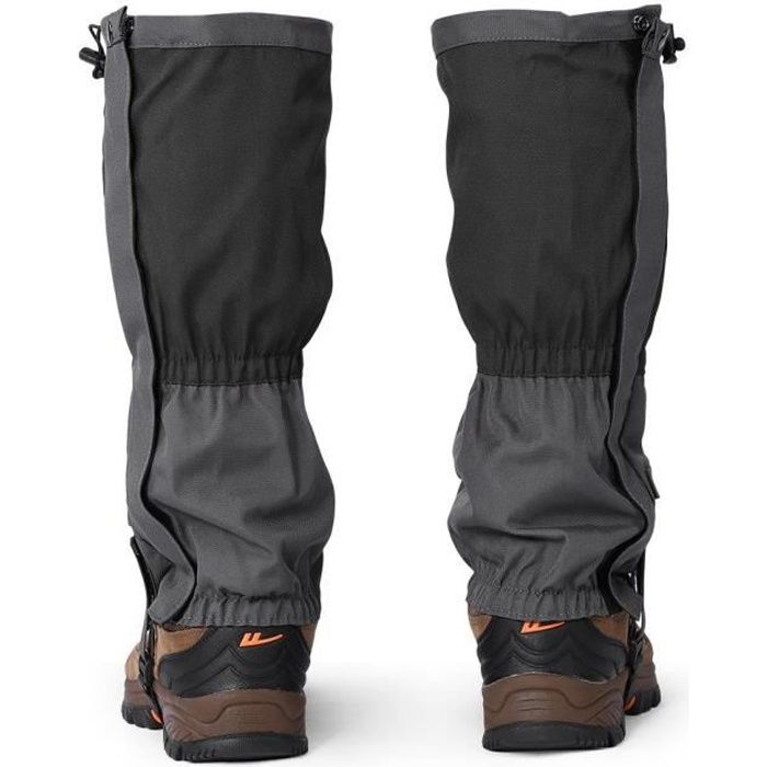 1 Paire Couvre-Bottes Guêtres Étanches de Sports Escalade Randonnée Extérieur Noir