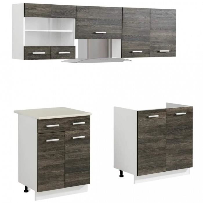 Magnifique Meubles de cuisine Aspect wenge 200 cm