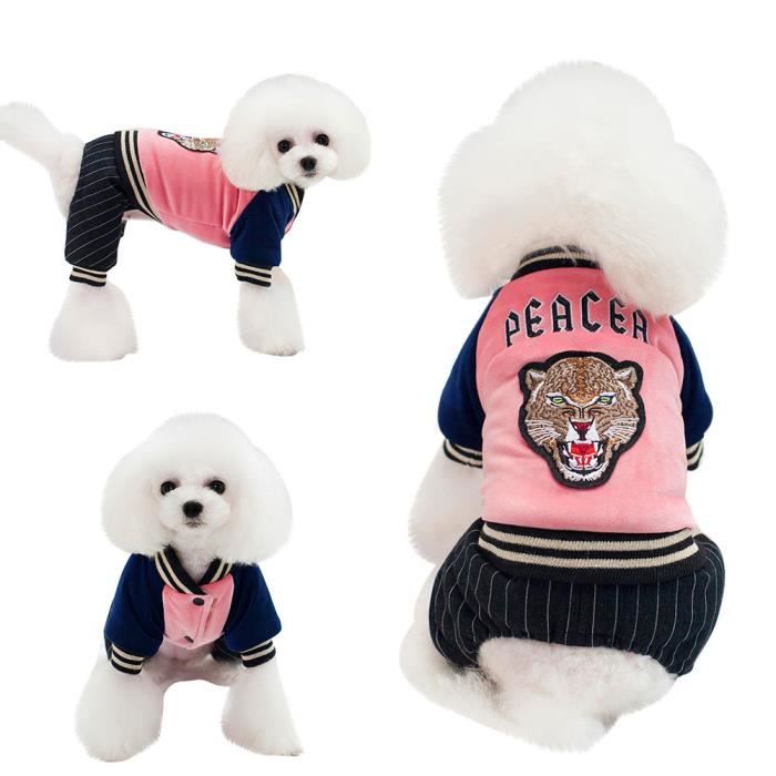 Code Pink L vêtements pour chiens, animal Peacer manteau de vêtements pour animaux domestiques 18 messagers de la paix