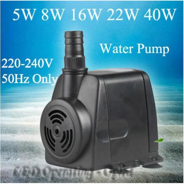 8W 5-40W Super pompe à eau pour aquarium