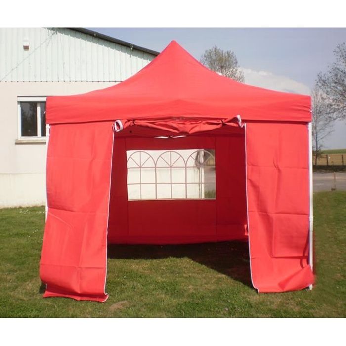 Barnum Pliant x3m Rouge + 4 côtés Tente Pliante