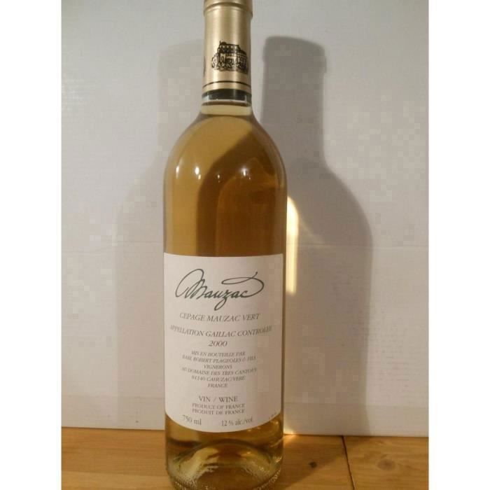 gaillac domaine des tres cantous mauzac vert blanc 2000 - sud-ouest france