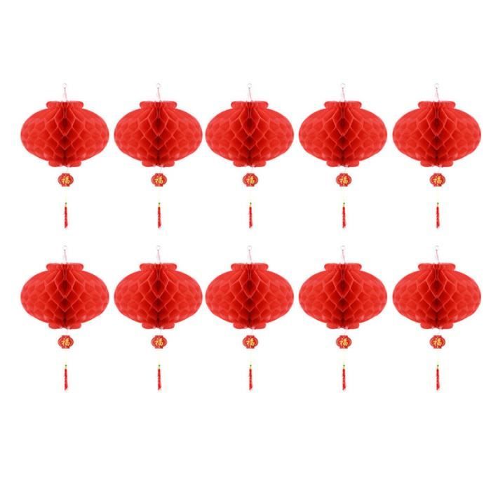10pcs petite lanterne traditionnelle chinoise latern suspendue en papier pour porte à la maison SERVIETTE HYGIENIQUE